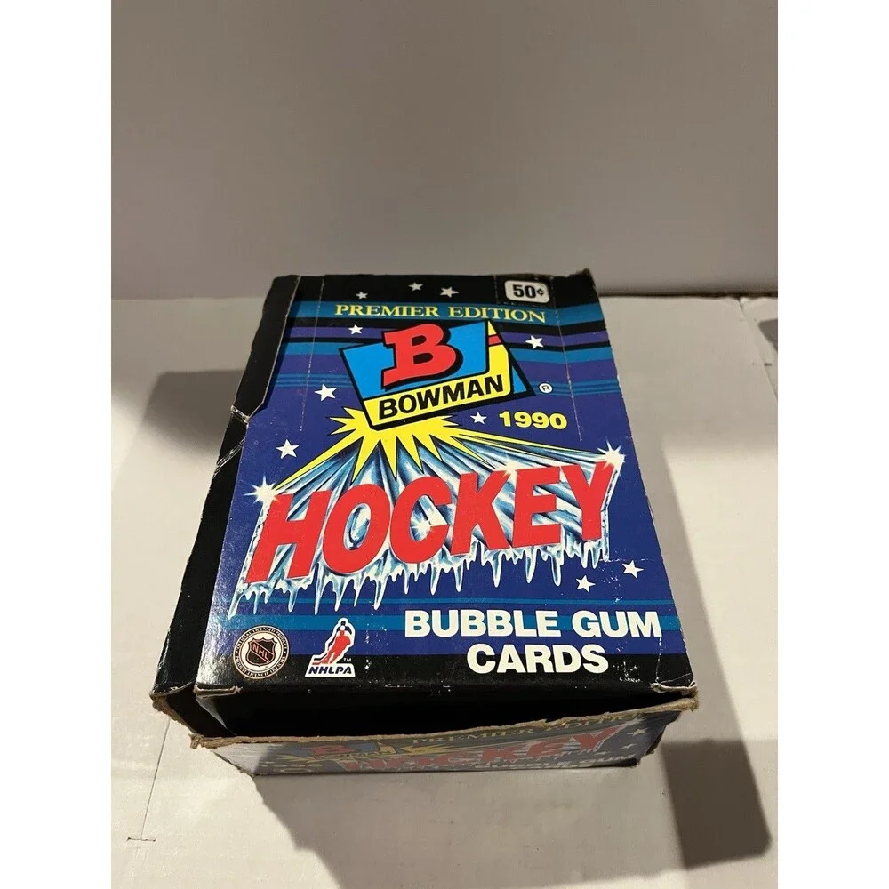 1990-91 Bowman Hockey Premier Edition 35 Unopened Wax Packs w/ Display Box